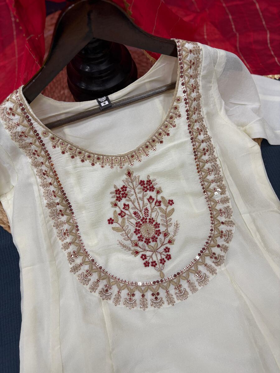 DESIGNER VICHITRA SILK EMBROIDERY WORK TOP BOTTOM WITH DUPATTA FESTIVE WEAR WHOLESALE PRICE ETHNIC GARMENT (3)