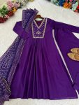 DESIGNER VISCOSE CHANDERI COTTON HAND WORK TOP BOTTOM WITH DUPATTA FESTIVE WEAR WHOLESALE PRICE ETHNIC GARMENT (6)