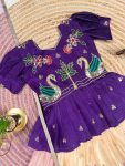 FANCY CHINON EMBROIDERY SEQUENCE WORK KID’S TOP LEHENGA WITH DUPATTA FESTIVE WEAR WHOLESALE PRICE ETHNIC GARMENT (5)