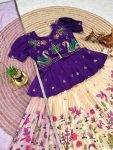 FANCY CHINON EMBROIDERY SEQUENCE WORK KID’S TOP LEHENGA WITH DUPATTA FESTIVE WEAR WHOLESALE PRICE ETHNIC GARMENT (5)
