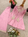 FANCY CHINON EMBROIDERY SEQUENCE WORK TOP PALAZZO SET FESTIVE WEAR WHOLESALE PRICE ETHNIC GARMENT (5)