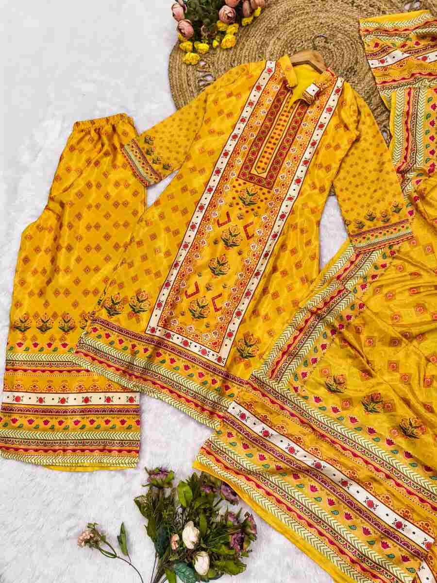 FANCY CHINON SILK DIGITAL PRINT WORK TOP PALAZZO WITH DUPATTA FESTIVE WEAR WHOLESALE PRICE ETHNIC GARMENT (1)
