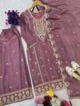 FANCY CHINON SILK EMBROIDERY SEQUENCE WORK TOP PALAZZO WITH DUPATTA FESTIVE WEAR WHOLESALE PRICE ETHNIC GARMENT (16)