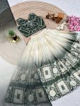 FANCY CHINON SILK EMBROIDERY WORK LEHENGA CHOLI WITH DUPATTA FESTIVE WEAR WHOLESALE PRICE ETHNIC GARMENT (2)