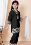FANCY CREPE EMBROIDERY WORK KID’S TOP BOTTOM WITH DUPATTA FESTIVE WEAR WHOLESALE PRICE ETHNIC GARMENT (18)