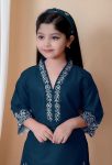 FANCY CREPE EMBROIDERY WORK KID’S TOP BOTTOM WITH DUPATTA FESTIVE WEAR WHOLESALE PRICE ETHNIC GARMENT (7)