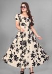 FANCY CREPE FLOWER DIGITAL PRINT WORK GOWN DAILY WEAR WHOLESALE PRICE ETHNIC GARMENT (1)
