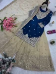 FANCY FENDY SATIN EMBROIDERY CODING & SEQUENCE WORK TOP PALAZZO WITH DUPATTA WEDDING WEAR WHOLESALE PRICE ETHNIC GARMENT (4)