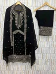 FANCY GEORGETTE EMBROIDERY SEQUENCE WORK TOP BOTTOM WITH DUPATTA FESTIVE WEAR WHOLESALE PRICE ETHNIC GARMENT (3)
