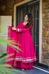 FANCY GEORGETTE GOTA-PATTI WORK ANARKALI PALAZZO WITH DUPATTA FESTIVE WEAR WHOLESALE PRICE ETHNIC GARMENT (2)