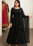 FANCY GEORGETTE PLAIN ANARKALI WITH SEQUENCE WORK DUPATTA FESTIVE WEAR WHOLESALE PRICE ETHNIC GARMENT (3)