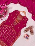 FANCY GEORGETTE SEQUENCE, THREAD & ZARI EMBROIDERY WORK TOP BOTTOM WITH DUPATTA WEDDING WEAR WHOLESALE PRICE ETHNIC GARMENT (5)