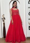 FANCY GEORGETTE SEQUENCE , ZARI & REAL MIRROR WORK GOWN WITH DUPATTA RANI