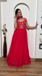 FANCY GEORGETTE SEQUENCE , ZARI & REAL MIRROR WORK GOWN WITH DUPATTA PARTY WEAR WHOLESALE PRICE ETHNIC GARMENT (2)