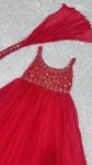 FANCY GEORGETTE SEQUENCE , ZARI & REAL MIRROR WORK GOWN WITH DUPATTA PARTY WEAR WHOLESALE PRICE ETHNIC GARMENT (2)