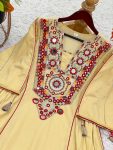 FANCY KHADI COTTON EMBROIDERY SEQUENCE WORK WITH REAL MIRROR WORK KURTI PALAZZO SET FESTIVE WEAR WHOLESALE PRICE ETHNIC GARMENT (8)