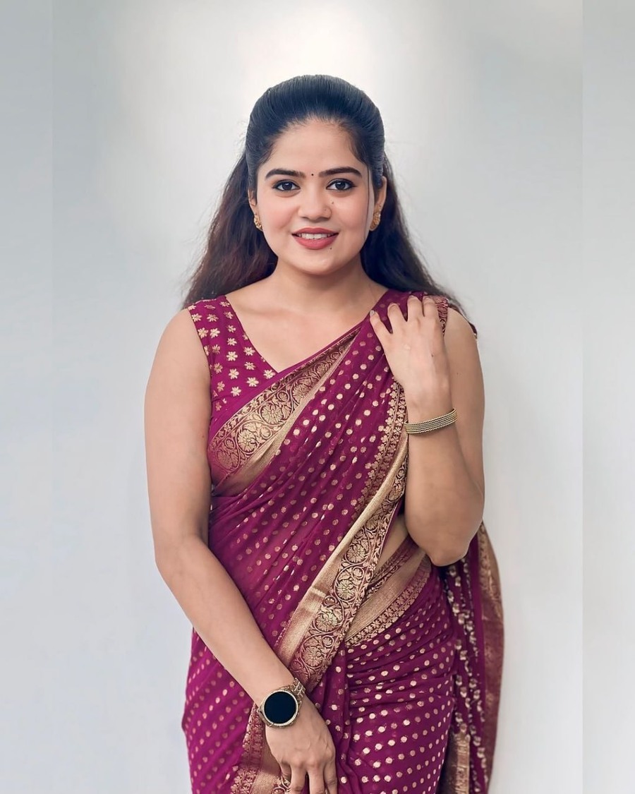 FANCY LICHI SILK RICH PALLU & JACQUARD WORK SAREE WITH UNSTITCHED BLOUSE FESTIVE WEAR WHOLESALE PRICE ETHNIC GARMENT (10)