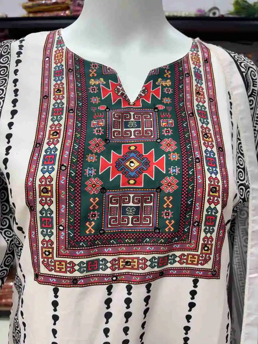 FANCY MUSLIN HAND KHATLI MIRROR WORK TOP BOTTOM WITH DUPATTA FESTIVE WEAR WHOLESALE PRICE ETHNIC GARMENT (1)