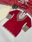 FANCY NATURAL CREPE EMBROIDERY WITH ORIGINAL HAND MIRROR WORK TOP PALAZZO WITH DUPATTA FESTIVE WEAR WHOLESALE PRICE ETHNIC GARMENT (3)