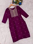 FANCY RAYON EMBROIDERY WORK KURTI FESTIVE WEAR WHOLESALE PRICE ETHNIC GARMENT (4)