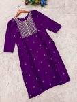 FANCY RAYON EMBROIDERY WORK KURTI FESTIVE WEAR WHOLESALE PRICE ETHNIC GARMENT (12)