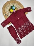 FANCY RAYON SILK EMBROIDERY WORK CO-ORD SET OFFICE WEAR WHOLESALE PRICE ETHNIC GARMENT (7)