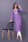 FANCY RAYON SLUB EMBROIDERY WORK KURTI FESTIVE WEAR WHOLESALE PRICE ETHNIC GARMENT (9)