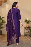 FANCY ROMAN SILK EMBROIDERY WORK TOP BOTTOM WITH DUPATTA FESTIVE WEAR WHOLESALE PRICE ETHNIC GARMENT (8)