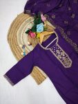 FANCY ROMAN SILK EMBROIDERY WORK TOP BOTTOM WITH DUPATTA FESTIVE WEAR WHOLESALE PRICE ETHNIC GARMENT (8)