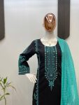 FANCY ROMAN SILK EMBROIDERY WORK WITH MIRROR WORK TOP PALAZZO WITH DUPATTA OFFICE WEAR WHOLESALE PRICE ETHNIC GARMENT (10)