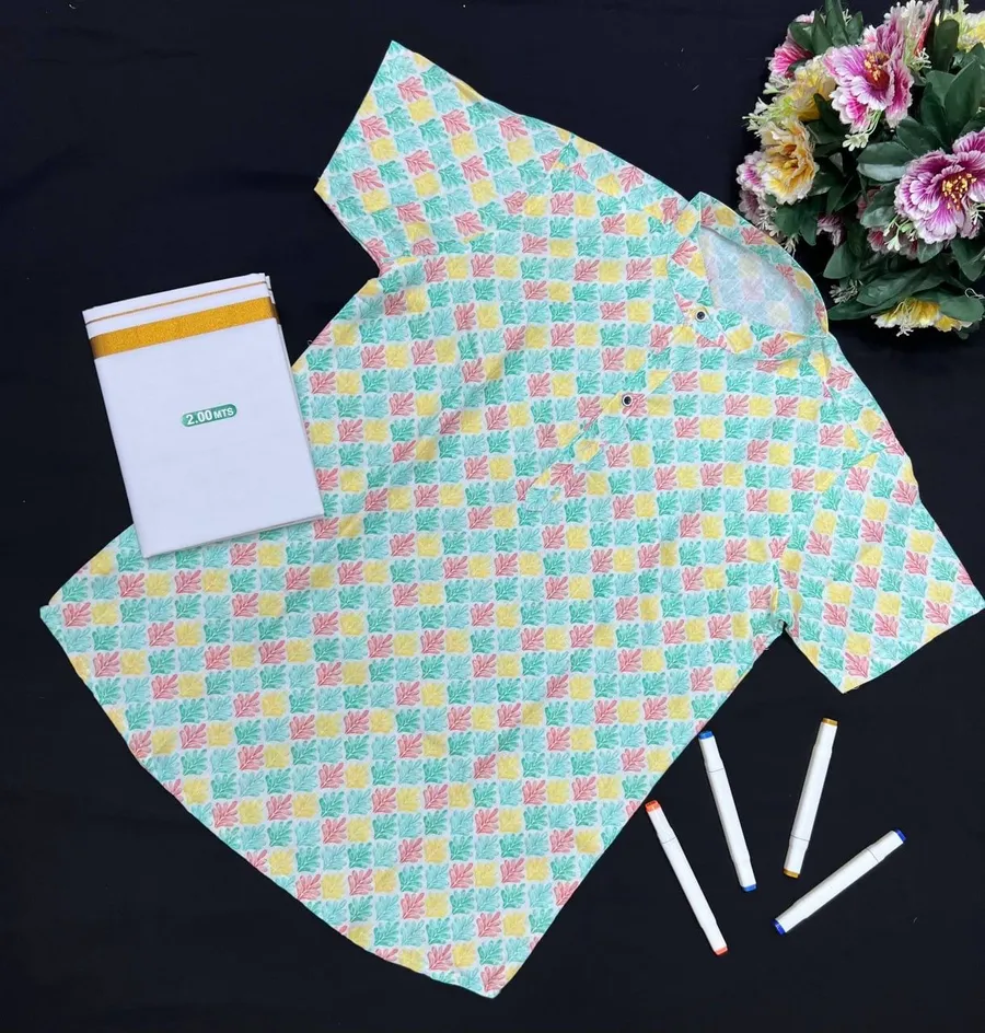 FANCY RUBI COTTON DIGITAL PRINT WORK MEN'S SHIRT WITH DHOTI FESTIVE WEAR WHOLESALE PRICE ETHNIC GARMENT (9)