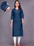 FANCY TESLA SEQUENCE WORK KURTI NAVY BLUE