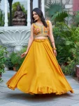 FANCY VICHITRA EMBROIDERY THARED WORK LEHENGA CHOLI WITH KOTI PARTY WEAR WHOLESALE PRICE ETHNIC GARMENT (8)
