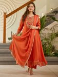 FANCY VICHITRA SILK EMBROIDERY WORK TOP BOTTOM WITH DUPATTA FESTIVE WEAR WHOLESALE PRICE ETHNIC GARMENT (5)