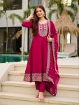 FANCY VICHITRA SILK SEQUENCE CODING EMBROIDERY WORK ANARKALI BOTTOM WITH DUPATTA FESTIVE WEAR WHOLESALE PRICE ETHNIC GARMENT (4)