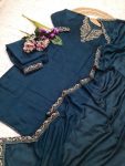 FANCY VICHITRA SILK SEQUENCE CODING EMBROIDERY WORK TOP BOTTOM WITH DUPATTA FESTIVE WEAR WHOLESALE PRICE ETHNIC GARMENT (3)