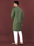 FANCY VISCOSE SILK EMBROIDERY SEQUENCE WORK MEN’S KURTA PAYJAMA FESTIVE WEAR WHOLESALE PRICE ETHNIC GARMENT (9)