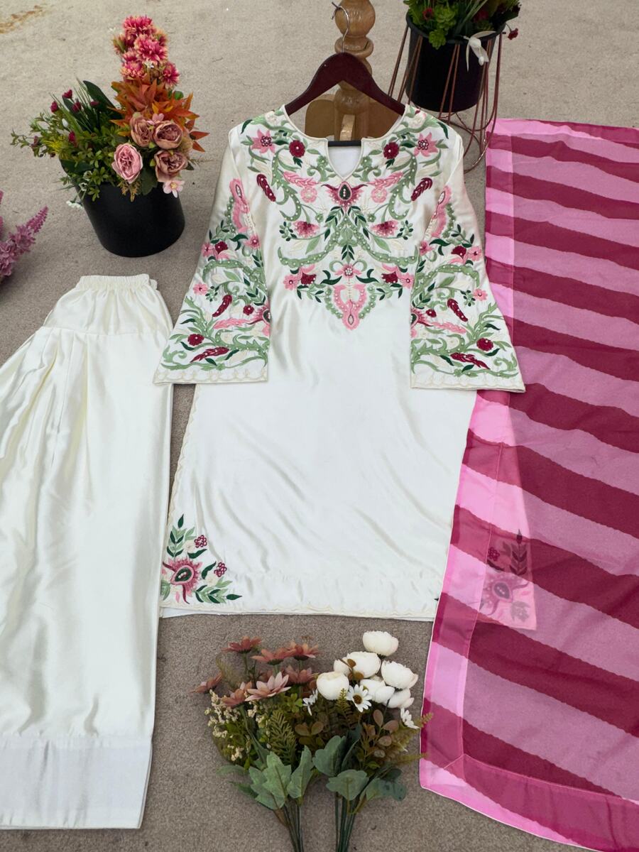 GORGEOUS CREPE SILK EMBROIDERY SEQUENCE WORK TOP PATIYALA WITH DUPATTA FESTIVE WEAR WHOLESALE PRICE ETHNIC GARMENT (14)