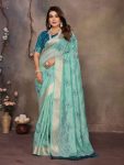 MODERN CHIFFON NET EMBROIDERY WITH SEQUENCE WORK SAREE WITH UNSTITCHED BLOUSE FESTIVE WEAR WHOLESALE PRICE ETHNIC GARMENT (2)