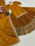 MODERN CHINON SILK SEQUENCE EMBROIDERY WORK TOP LEHENGA WITH DUPATTA WEDDING WEAR WHOLESALE PRICE ETHNIC GARMENT (5)