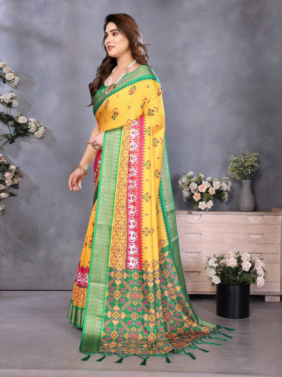 MODERN COTTON SILK DIGITAL PRINT & JACQUARD BORDER WITH FANCY TASSEL WORK SAREE WITH UNSTITCHED BLOUSE FESTIVE WEAR WHOLESALE PRICE ETHNIC GARMENT (10).jpg