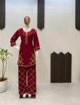 MODERN CREPE SILK SEQUENCE EMBROIDERY WORK TOP PALAZZO SET FESTIVE WEAR WHOLESALE PRICE ETHNIC GARMENT (2)