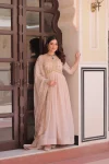 MODERN GEORGETTE BEADS & SEQUENCE MULTI EMBROIDERY WORK GOWN WITH DUPATTA BABY PINK