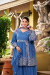 MODERN GEORGETTE EMBROIDERY WORK TOP PALAZZO WITH DUPATTA WEDDING WEAR WHOLESALE PRICE ETHNIC GARMENT (3)