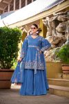 MODERN GEORGETTE EMBROIDERY WORK TOP PALAZZO WITH DUPATTA WEDDING WEAR WHOLESALE PRICE ETHNIC GARMENT (3)