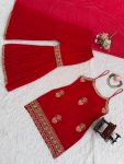 MODERN GEORGETTE THREAD AND SEQUENCE WORK TOP SHARARA WITH DUPATTA PARTY WEAR WHOLESALE PRICE ETHNIC GARMENT (3)