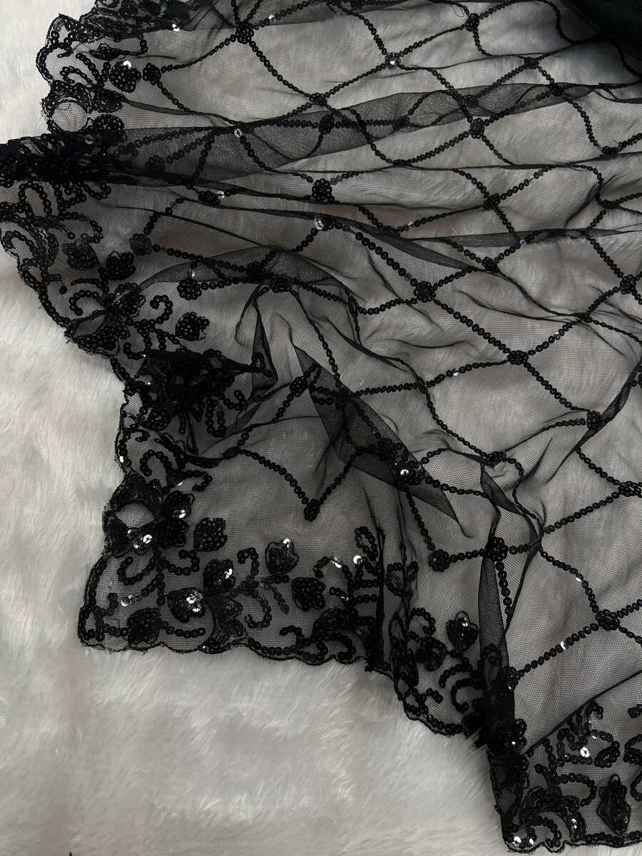 MODERN NET SEQUENCE EMBROIDERY WORK WITH CUT BORDER WORK SAREE WITH UNSTITCHED BLOUSE PARTY WEAR WHOLESALE PRICE ETHNIC GARMENT (1)