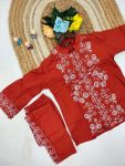 MODERN RAYON EMBROIDERY WORK CO-ORD SET OFFICE WEAR WHOLESALE PRICE ETHNIC GARMENT (6)
