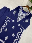 MODERN RAYON EMBROIDERY WORK KURTI PALAZZO SET OFFICE WEAR WHOLESALE PRICE ETHNIC GARMENT (5)