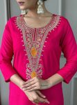 MODERN ROMAN EMBROIDERY WORK TOP BOTTO WITH DUPATTA FESTIVE WEAR WHOLESALE PRICE ETHNIC GARMENT (3)